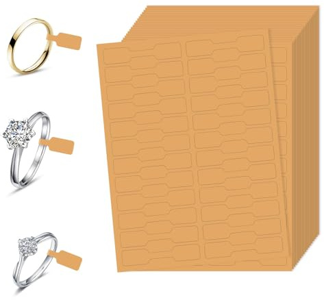 600st Schmuck Preisschilder Aufkleber, Preisetiketten Ring Selbstklebend Kleine Preisschilder für Verkauf und Preisauszeichnung Anzeige Ohne Klebstoff im Faltteil für Halskettenring