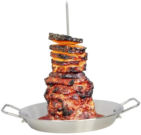 Hintyne Brochettes De Barbecue en Acier Inoxydable Brochettes De Barbecue à Vis Verticale en Acier Inoxydable pour Barbecue avec 3 Brochettes De Barbecue Verticales Amovibles (8,10,12 Pouces)