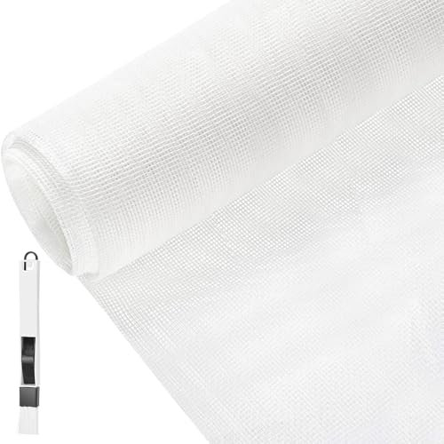 BUZIFU Window Screen Mesh 150x270cm Fly Screen Fiberglass Window Screen Mesh Insect Mesh Window Mosquito Window Net Cat-Proof Window Net with A Cleaning Brush for Windows and Doors(White)