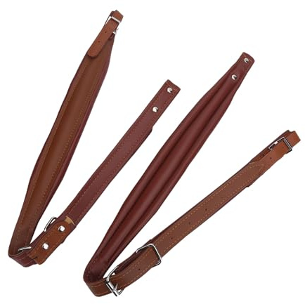 Cocoarm Accordion Harness Straps, Adjustable Accordion Shoulder Belts for 16-120 Bass Accordion, Soft PU Leather Accordion (Brown)