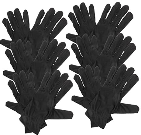 Hohopeti 6 Doppelpack Handschuhe Zur Handhabung Von Schmuckinspektion Weich Und Bequem Dehnbar Herren-inspektionshandschuhe Schwarz