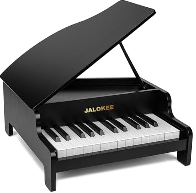JALOKEE Clavier de Piano pour Enfants, 25 Touches, Piano à Queue Miniature, Instrument éducatif en Bois, Volume réglable, adapté aux Filles et garçons en Bas âge (Noir)