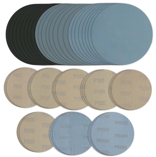 Carta da levigatura per carrozzeria, 24 pezzi disco abrasivo 125 mm, carta vetrata 600/800/1000/1500/2000/3000/4000/5000, abrasiva per auto rotonda grano, disco levigatrice a secco ad acqua per