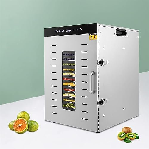Essiccatore per alimenti Essiccatore for alimenti, essiccatore for alimenti da 800 W for alimenti, erbe aromatiche, carne secca, carne, 10 vassoi in acciaio inox, timer da 48 ore, controllo della temp