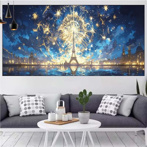 Diamond Painting Landschaft Diamond Painting Kinder Eiffelturm Diamant Malerei Beginner,DIY 5D Rhinestones Kristalle Mosaik Puzzle Leinwand Stickerei Bastelset Erwchsene,Gift Frauen 20x40cm CN-228