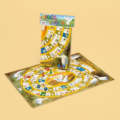 GIOCO DELL'OCA CLASSICO CON DADI SEGNAPOSTI IN PLASTICA COLORATI IN BUSTA