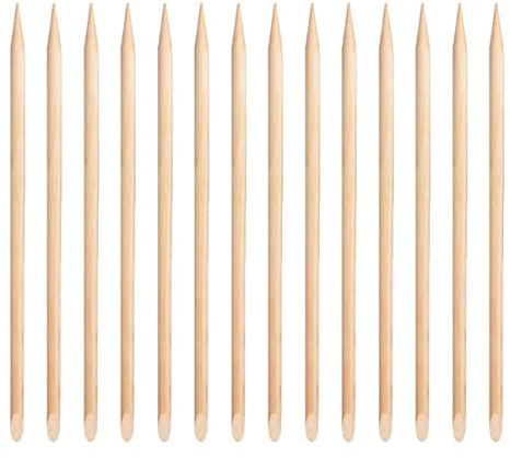 Bastoncini Legno Cuticole 100 Pezzi, Doppia Punta, per Manicure | Superficie Liscia e Sagomata, per Spingere Cuticole e Pulire Unghie, Colore Kaki, Uso Salone