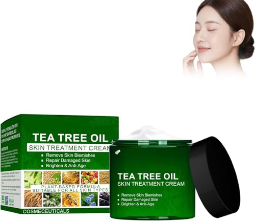 Timilks crema curativa per l'albero del tè – crema professionale per la cura della pelle con olio naturale dell'albero del tè, delicata cura quotidiana per viso e corpo, lenisce la pelle secca