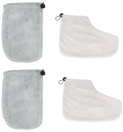Alipis 2 Paar Paraffintherapie Zubehör Handschuhe und Fußüberzüge aus Wärmeisolierender Baumwolle für Kosmetikstudio und Paraffinbad Zuhause Zufällige Farbe