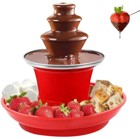 Mimoqk Fuente de Chocolate para,Dispensador de Chocolate derretido | Torre de fusión automática de de 3 Niveles | Fuente de Reutilizable, Fuente de Caramelo para cumpleaños, graduación