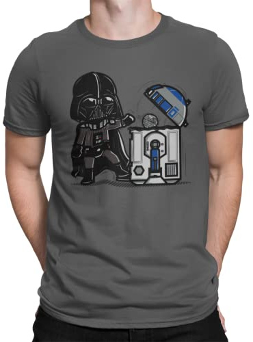 Camisetas La Colmena 209-Camiseta Robotictrashcan (XL,Gris Oscuro)