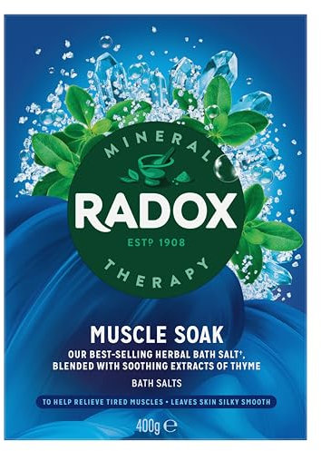 Radox Mineral Therapy Muscle Soak Bath Salts Bath Soak uniquely blended with minerals, herbs & a soothing thyme fragrance for a relaxing bath 400 g