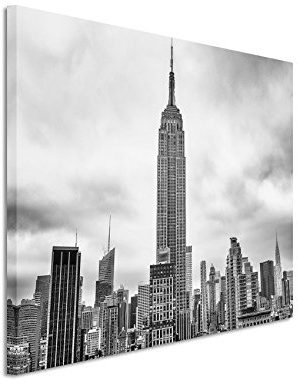 Paul Sinus Art 50x70cm Wandbild Fotoleinwand Bild in Schwarz Weiss New York -City Manschetten Gebäude
