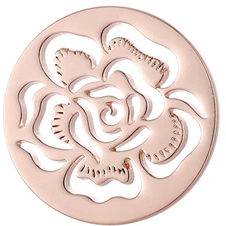 Morella Femme Coin Pendentif 33 mm Fleurs Or Rose