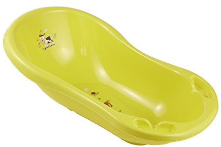 keeeper Funny Farm Ergonomische Babywanne mit Stöpsel, Ab 0 bis ca. 12 Monate, 84 cm, Maria, Grün