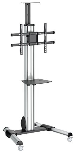 StarTech.com Heavy Duty Rolling Portable TV Cart Stand with Wheels - 32 to 75 inch - Adjustable Rotating Mobile Flat Panel Screen Mount (STNDMTV70)