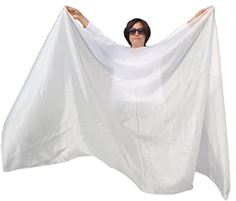 Winged Sirenny Bauchtanz Schleier aus Echter Seide Handbemalt 270 x 135cm, Fließender Luxus Bauchtanz-Schal