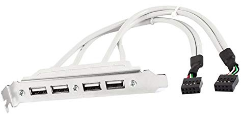 P89 - Piastra per slot USB 2.0, 2 x 9 pin per scheda madre a 4 prese, cavo di espansione per alloggiamento PC, con copertura per slot PCI