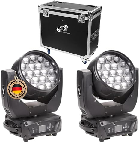 ETEC Professional LED Moving Head Z19 Beam Set Flightcase Tourpack Zoomfunktion DMX RGBW Washer Disco Party DJ Club Ringsteuerung Ringfunktion Veranstaltung Bühnenbeleuchtung Show Event Farbmischung