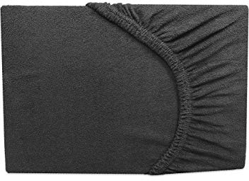 Frottee Spannbettlaken Spannbetttuch Anthrazit/dunkel grau 180x200-200x200 cm - Rundumgummi (Anthrazit, 180-200x200 cm)