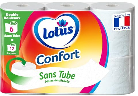 Papier toilette LOTUS Confort sans tube 6=12 rouleaux