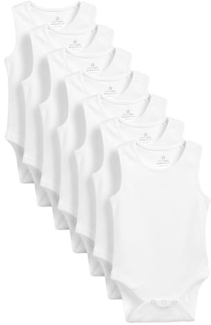 NEXT Nyfödda unisex 7-pack babybodys utan ärm Vit 74-80