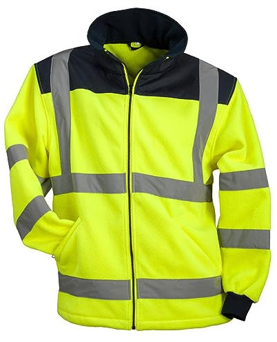 Urgent HSV Polar Professionelle, schützende, fleeceisolierte Schutzjacke Fleecejacke mit lichtreflektierenden Taschen Herren Jacke Arbeitsjacke EN13688 gelb (M)