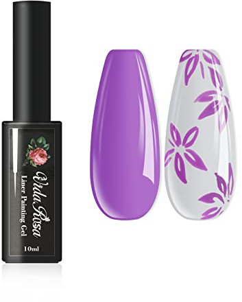 VidaRosa Delineador de uñas en gel, esmalte de uñas, UV, LED para decoración de uñas en 3D, diseño de uñas, pintar dibujos líneas para uñas, esmalte semipermanente salón manicura, 10ml, lila morado