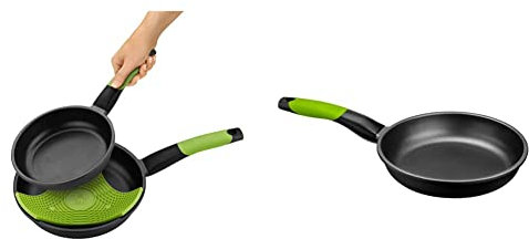 BRA Prior Juego de 2 Sartenes de Aluminio + 1 Tapa Protectora, 20 y 24 cm + PRIOR Sartén, 30 cm, aluminio fundido con antiadherente Teflon Innovations