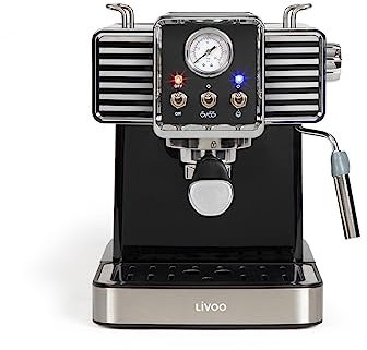 Livoo - Cafetera espresso DOD174C - 15bar, café molido y cápsula ESE, 1,5L, 1350W