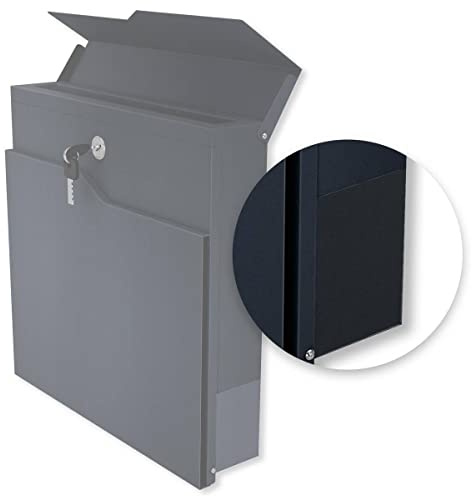 Metzler® Abdeckung für Zeitungsfach mit beidseitiger Verwendbarkeit und selbstklebender Montage in RAL 7016 Anthrazitgrau aus robustem Edelstahl pulverbeschichtet witterungsbeständig passend für viele