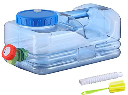 Starnearby Tanica per Acqua con Rubinetto 5L-22L, Serbatoio per Acqua Potabile, Bidone Acqua con Rubinetto, Contenitore per Acqua da Campeggio con Tubo e Spazzola per attività all'aperto