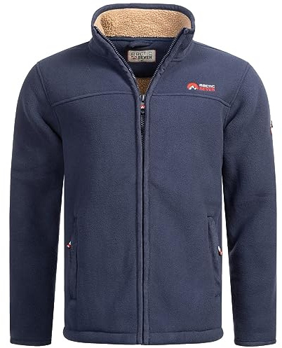 Arctic Seven Herren Fleece Jacke mit Teddyfell Futter Fleecejacke Wanderjacke AS325