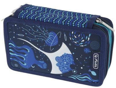 Herlitz Triple-Decker Pencil Case 31-Piece Deep Ocean