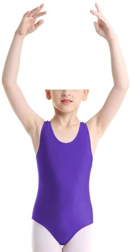 Prime fashions Girls Kids Leotard School Sport Dance Ballet Gymnastics Leotard Top Sleeveless (Purple, 11-12 Years)