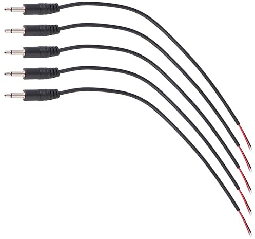 Mikikit 10Pcs 3.5Mm Mono Audio Cable Male Plug to Bare Wire Connector for Headphone Speaker Microphone Repair and Replacement