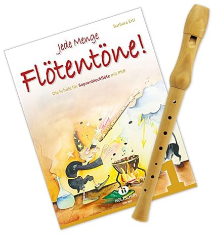 Jede Menge Flötentöne! 1 + Tuyama® TFS-18D Sopranblockflöte aus Holz (deutsche Griffweise) Blockflöte lernen Ideal für Anfänger! Holzschuh Verlag VHR 3617 ISBN: 9783920470962 Starter-Bundle