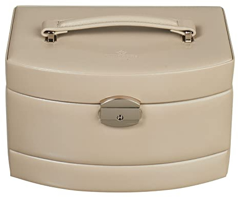 Windrose Automatik-Schmuckkoffer mit Reiseeinsatz/Merino Moda (beige-legacy)