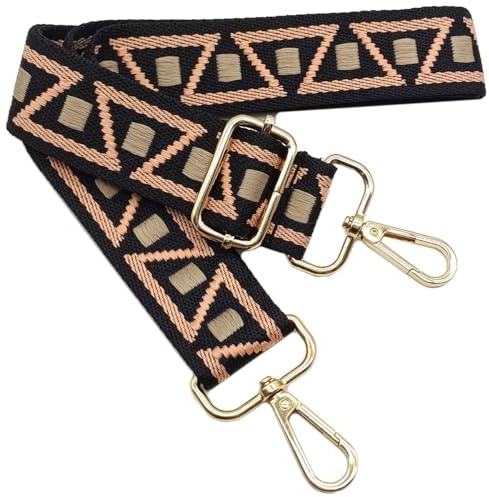 Correa de Hombro Ajustable para Mujer Negro Rosa Caqui, Reemplazo Bolso Colorida Con Hebilla de Oro Ancha para Piel, Monedero, Cruzados Accesorios, 1114