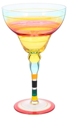 Alipis Hand Painted Glass Margarita Goblet, 270ml Glass Wine Cup with Smooth Surface, Easy to Clean, Elegant Goblet Style for Birthday Party and Banquet