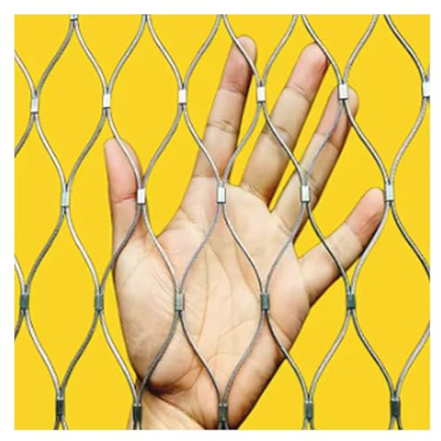 ZHZHXR 304 Edelstahl-Seilgeflecht, 2mm Drahtdurchmesser Höhenschutznetz Multifunktionales Metallgeflecht for Balkon Brücke Treppe (Color : 10cm, Size : 2x3m/6.56x9.84ft)