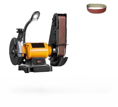 Lijadora de banda de velocidad ajustable Lijadora de banda amoladora, lijadora de banda eléctrica de 250W, amoladora, máquina pulidora, correa de pulido for Metal, madera, acrílico, pulido para trabaj