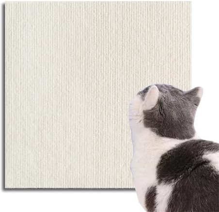 Ueiwffzo Selbstklebend Kratzteppich Katze Wand, DIY Katzenkratzbretter, Selbstklebend Kratzmatte Katze, Katzen Kratzschutz für Sofa Sessel (40 x 100 cm,Warmes Weiß)