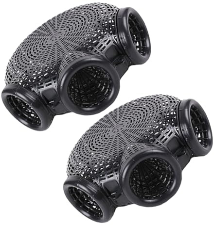 HONMEET Trampas de Pesca Reutilizables para Cangrejos y Camarones 2 Piezas, Jaula Portátil de Plástico Negro 3 Agujeros, Red Resistente para Río y Estanque, Fácil Transporte y Uso