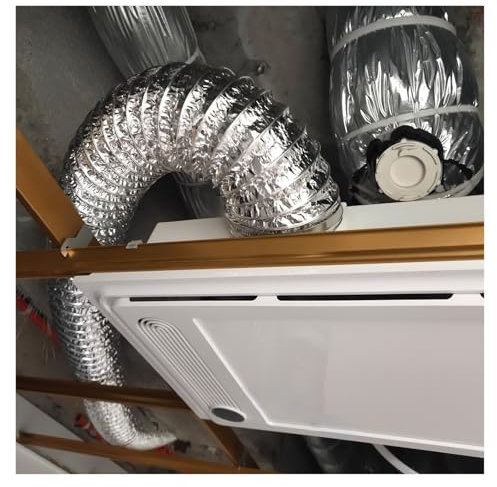 Abluftschlauch Lüftungsschlauch Trockner Schlauch 2 2,5 4 6 8 10 12 14 Aluminiumfolien-Kanalschlauch, wasserdichte Trocknerschlauchentlüftung mit Klemme, hochbelastbarer flammhemmender Kanalsc