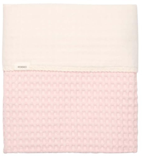 Koeka Kinderbettdecke - Schmusedecke - Kuscheldecke - Mit Cotton Fleece Gefuttert - Amsterdam - Waffelstoff Aus Baumwolle - Atmungsaktiv - Abwaschbar - Rosa - 100x150 cm