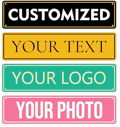 Custom Signs Outdoor Metal - 16 x 4 Personalized Aluminum Rust-Proof Entrance Hazard Intersection Parking Street Signs，Decorative Sign
