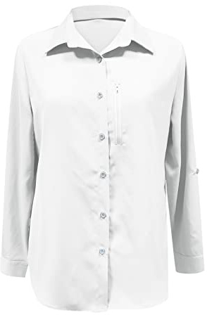 Vhersily Maglia Anti UV Donna Camicia UPF 50+ Protezione Maglietta Trekking Camicetta Solare a Manica Lunga Blusa Traspirante per Escursionismo Mare Spiaggia