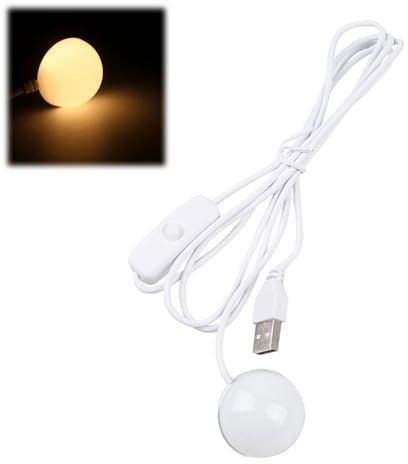 Mini USB Magnet Lampe, LED Nachtlicht Mit Schalter, 5V, 1W, Kleine Runde Leuchte Mit 1,5M Langem Kabel Für Computer, Vitrinen, Schränke, Notebook, USB-Schnittstelle, 1.5 Meter, 34mm (Warmweiß)