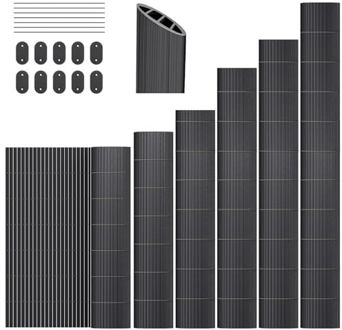 INMOZATA PVC Sichtschutzmatte 80x300cm mit Dreifach Verstärkung Innen, Balkon Sichtschutz Garten Zaun Sichtschutz mit Kabelbindern,Windschutz Wasserdicht ohne Bohren für Balkon Garten Terrasse-Grau